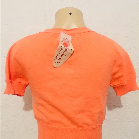 Glimmer by JJ basics peach shrug crop top sweater - Picture 3 of 4